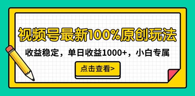 视频号最新100%原创玩法，收益稳定，单日收益1000+，小白专属-炫知网