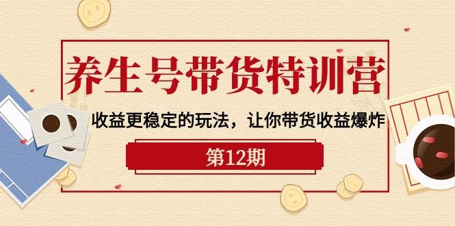 养生号带货特训营【12期】收益更稳定的玩法，让你带货收益爆炸-9节直播课-炫知网