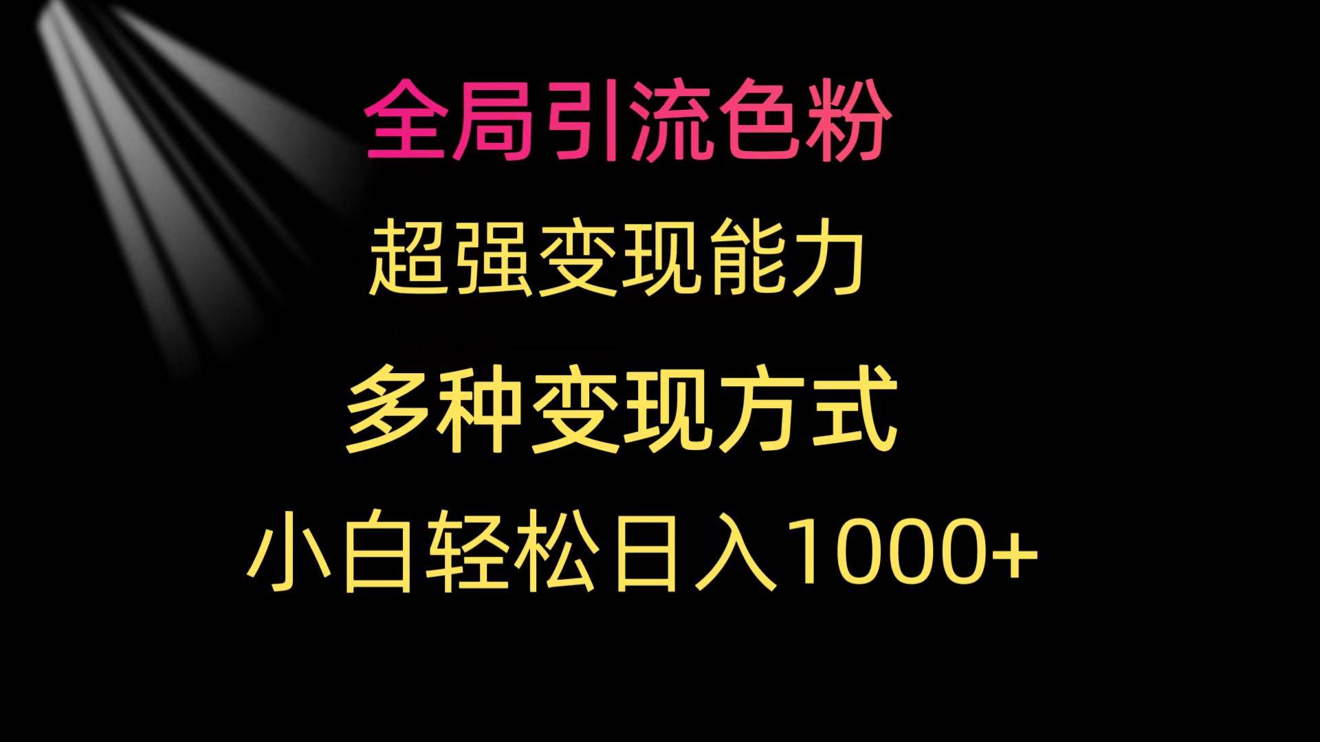 全局引流色粉 超强变现能力 多种变现方式 小白轻松日入1000+-炫知网