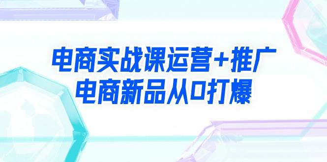 电商实战课运营+推广，电商新品从0打爆（99节视频课）-炫知网