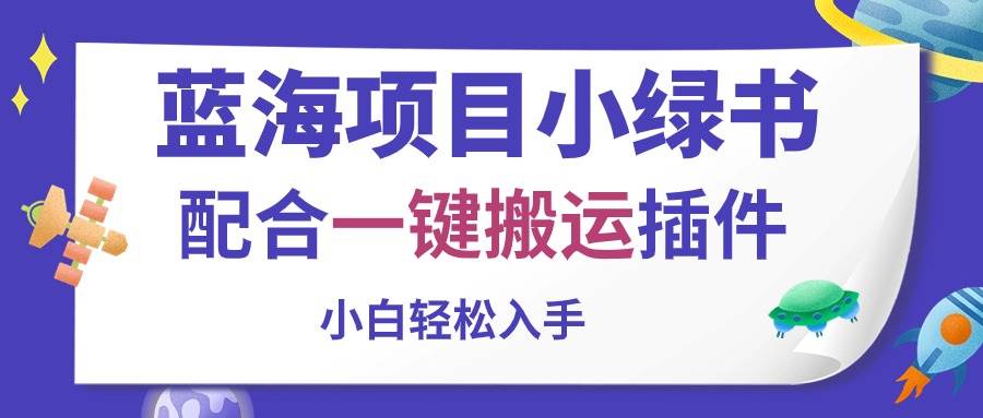 蓝海项目小绿书，配合一键搬运插件，小白轻松入手-炫知网