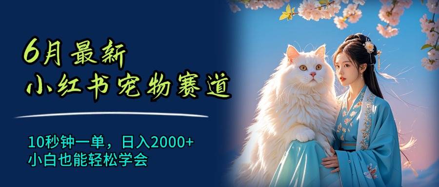 6月最新小红书宠物赛道，10秒钟一单，日入2000+，小白也能轻松学会-炫知网