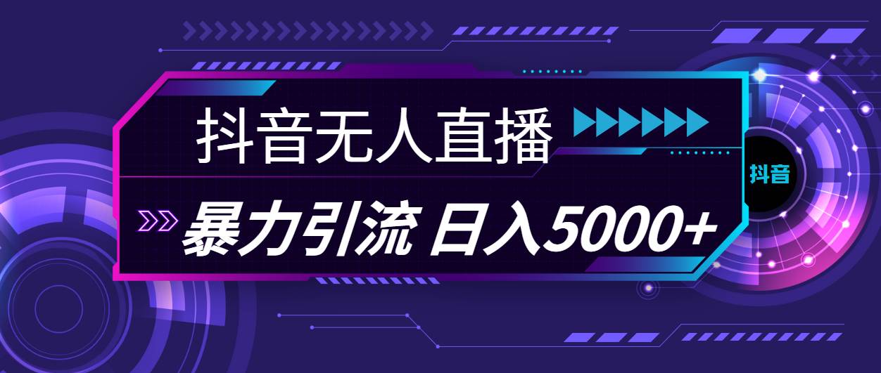 抖音无人直播，暴利引流，日入5000+-炫知网