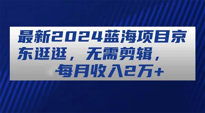 最新2024蓝海项目京东逛逛，无需剪辑，每月收入2万+-炫知网