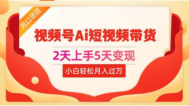 2天上手5天变现视频号Ai短视频带货0粉丝0基础小白轻松月入过万-炫知网