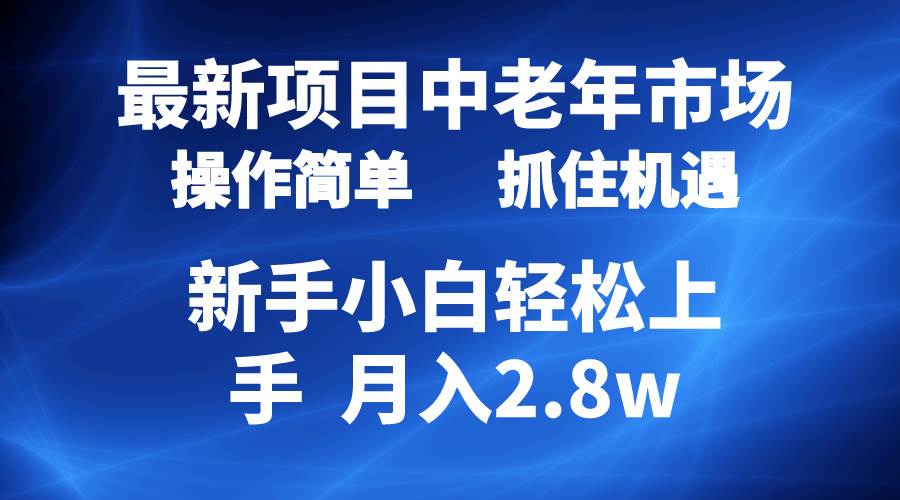 2024最新项目，中老年市场，起号简单，7条作品涨粉4000+，单月变现2.8w-炫知网