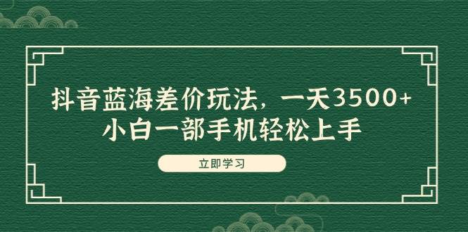 抖音蓝海差价玩法，一天3500+，小白一部手机轻松上手-炫知网