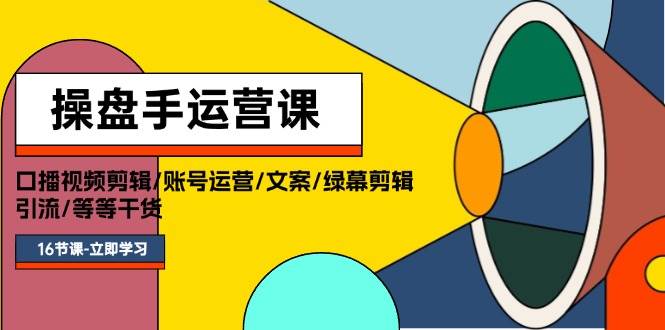 操盘手运营课程：口播视频剪辑/账号运营/文案/绿幕剪辑/引流/干货/16节-炫知网