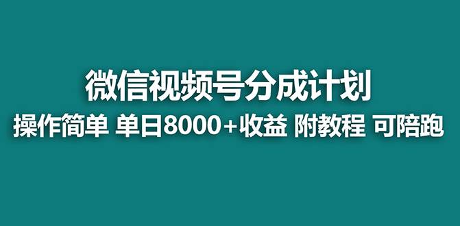 【蓝海项目】视频号分成计划最新玩法，单天收益8000+，附玩法教程，24年...-炫知网