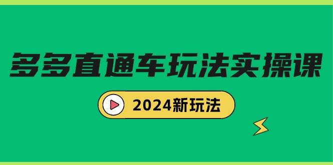 多多直通车玩法实战课，2024新玩法（7节课）-炫知网