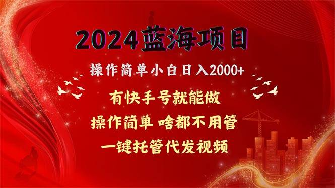 2024蓝海项目，网盘拉新，操作简单小白日入2000+，一键托管代发视频，...-炫知网