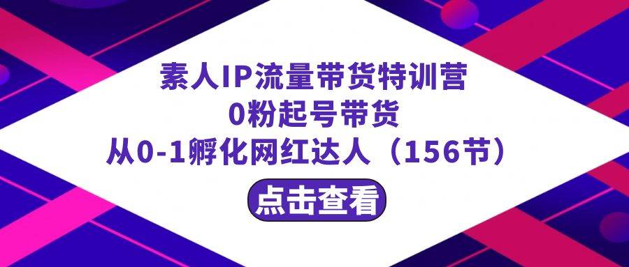 繁星·计划素人IP流量带货特训营：0粉起号带货 从0-1孵化网红达人（156节）-炫知网