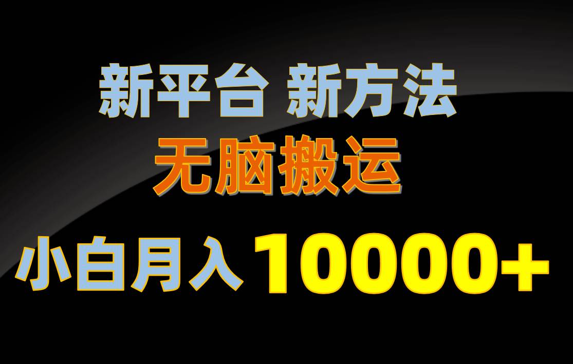 新平台新方法，无脑搬运，月赚10000+，小白轻松上手不动脑-炫知网