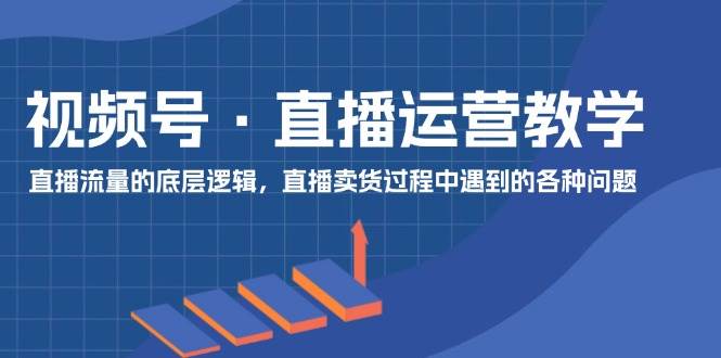 视频号 直播运营教学：直播流量的底层逻辑，直播卖货过程中遇到的各种问题-炫知网