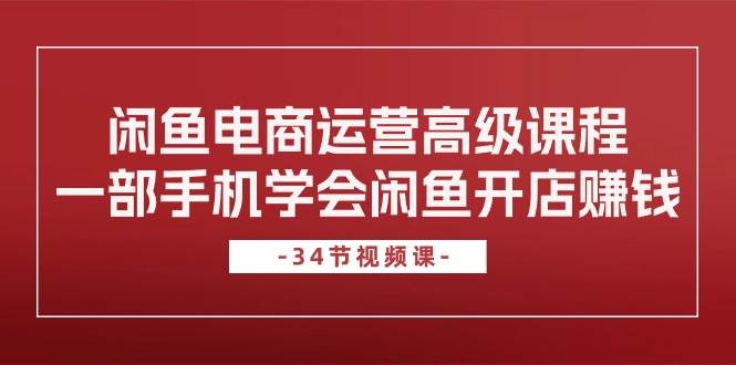 闲鱼电商运营高级课程，一部手机学会闲鱼开店赚钱（34节课）-炫知网