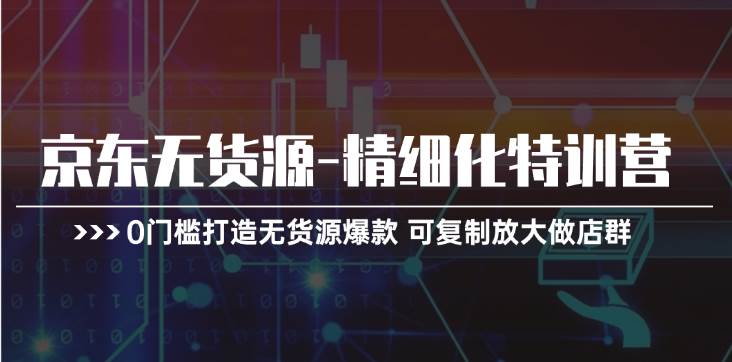 京东无货源-精细化特训营，0门槛打造无货源爆款 可复制放大做店群-炫知网