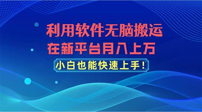 利用软件无脑搬运，在新平台月入上万，小白也能快速上手-炫知网