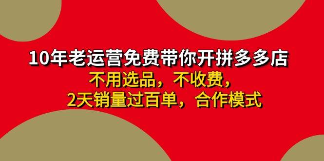 拼多多-合作开店日入4000+两天销量过百单，无学费、老运营教操作、小白...-炫知网