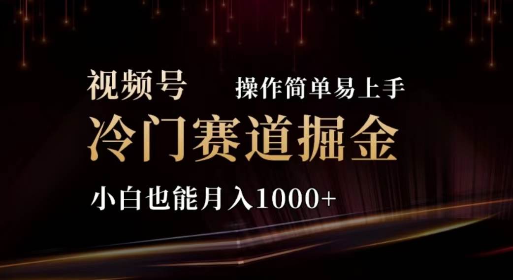 2024视频号冷门赛道掘金，操作简单轻松上手，小白也能月入1000+-炫知网