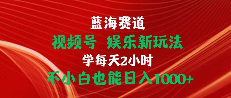 蓝海赛道视频号 娱乐新玩法每天2小时小白也能日入1000+-炫知网