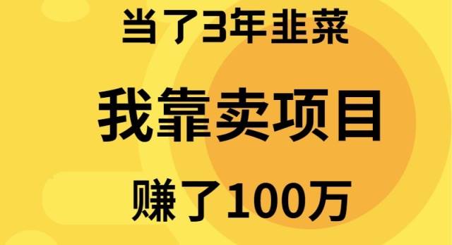 当了3年韭菜，我靠卖项目赚了100万-炫知网