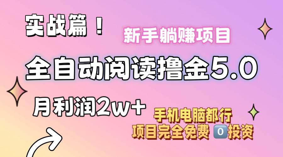 小说全自动阅读撸金5.0 操作简单 可批量操作 零门槛！小白无脑上手月入2w+-炫知网