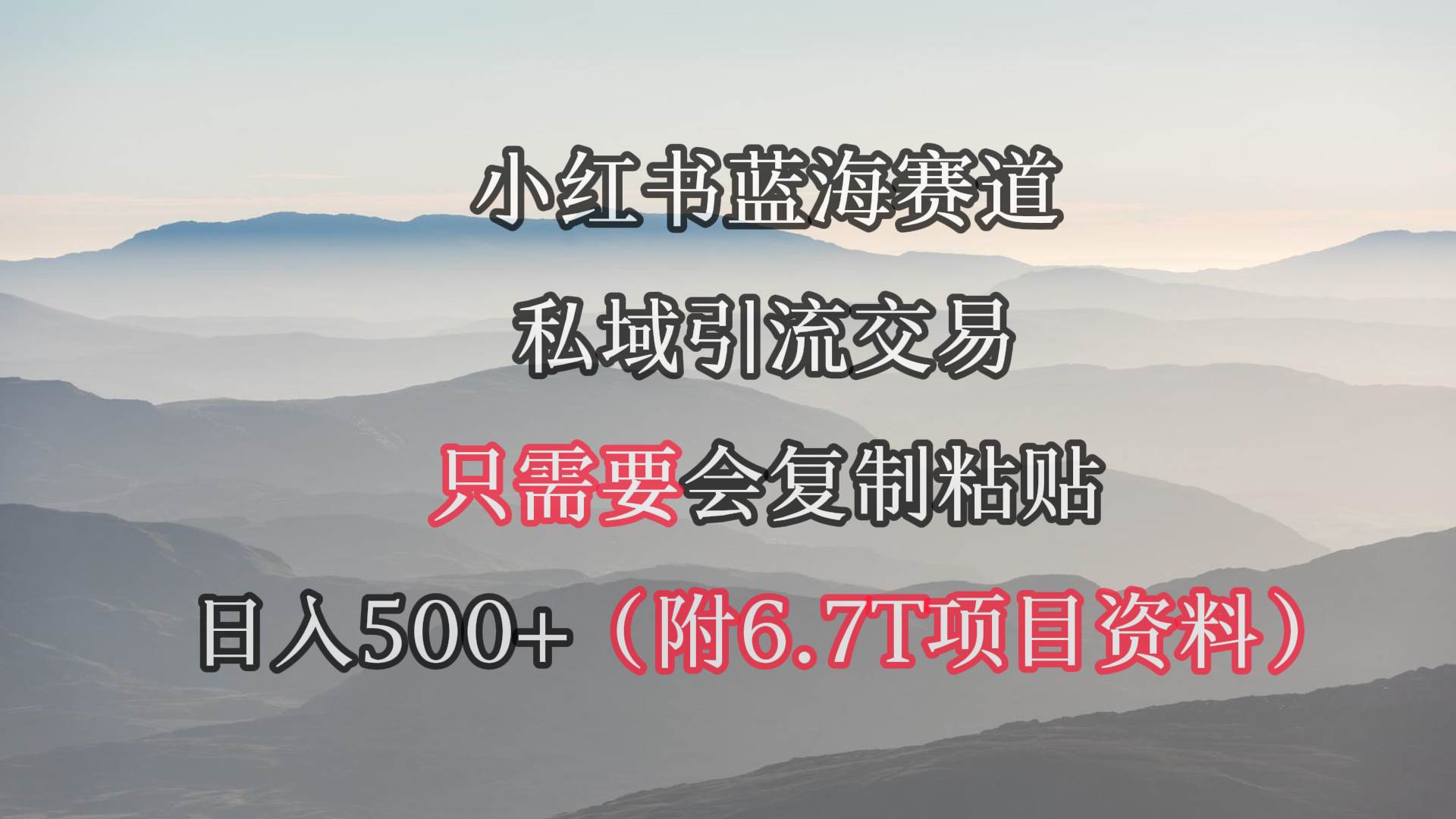 小红书短剧赛道，私域引流交易，会复制粘贴，日入500+（附6.7T短剧资源）-炫知网