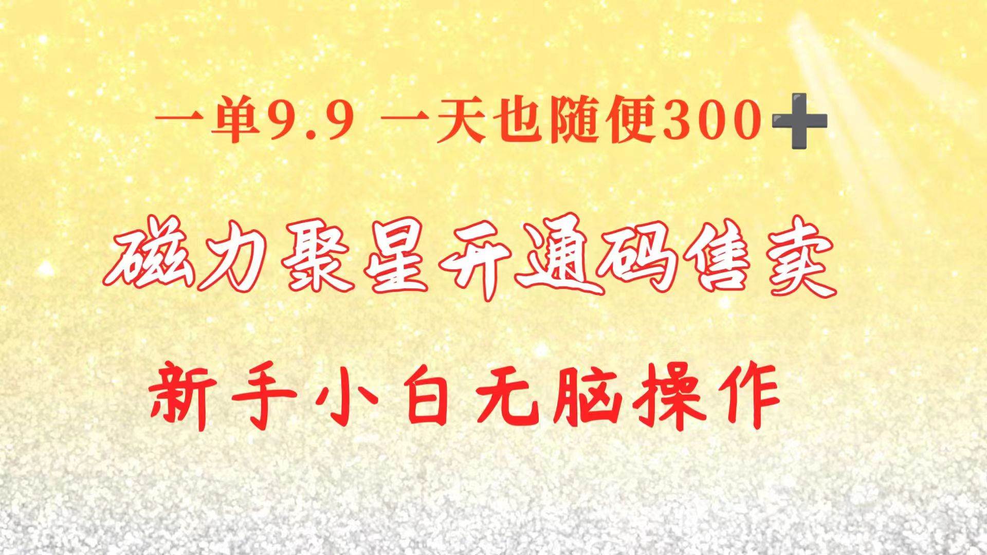 快手磁力聚星码信息差 售卖  一单卖9.9  一天也轻松300+ 新手小白无脑操作-炫知网