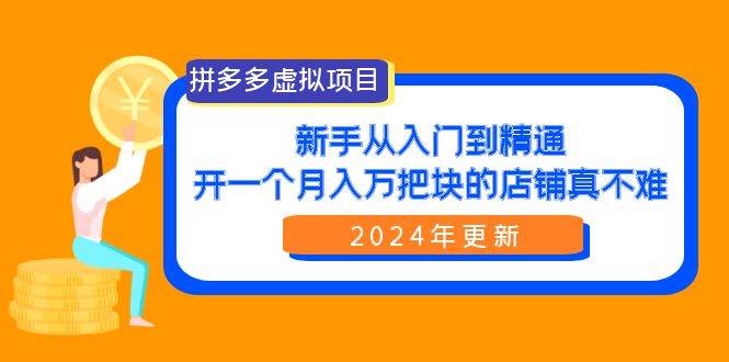 拼多多虚拟项目：入门到精通，开一个月入万把块的店铺 真不难（24年更新）-炫知网