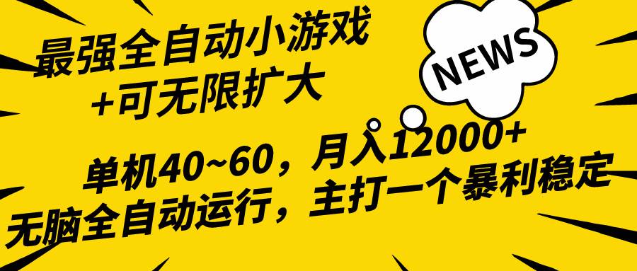 2024最新全网独家小游戏全自动，单机40~60,稳定躺赚，小白都能月入过万-炫知网