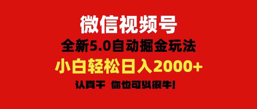 微信视频号变现，5.0全新自动掘金玩法，日入利润2000+有手就行-炫知网