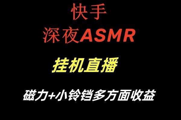 快手深夜ASMR挂机直播磁力+小铃铛多方面收益-炫知网