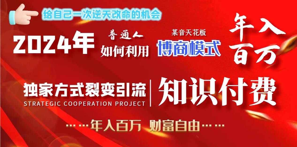 2024年普通人如何利用博商模式做翻身项目年入百万，财富自由-炫知网