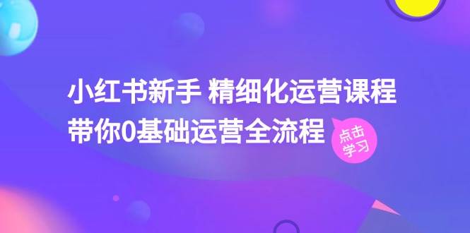 小红书新手 精细化运营课程，带你0基础运营全流程（41节视频课）-炫知网