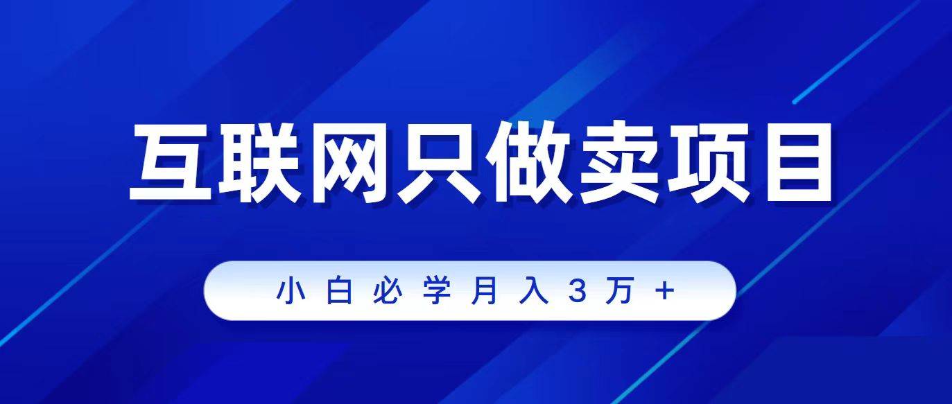 互联网的尽头就是卖项目，被割过韭菜的兄弟们必看！轻松月入三万以上！-炫知网