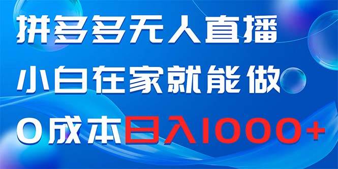 拼多多无人直播，小白在家就能做，0成本日入1000+-炫知网