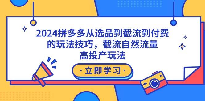 2024拼多多从选品到截流到付费的玩法技巧，截流自然流量玩法，高投产玩法-炫知网