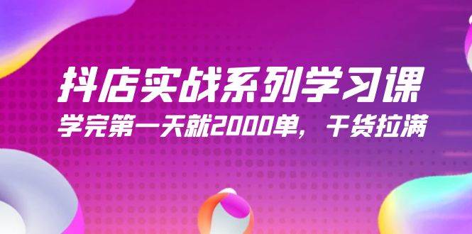 抖店实战系列学习课，学完第一天就2000单，干货拉满（245节课）-炫知网