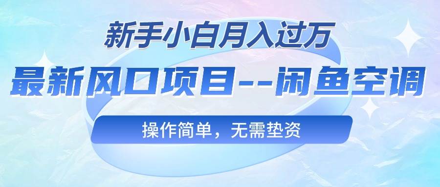 最新风口项目---闲鱼空调，新手小白月入过万，操作简单，无需垫资-炫知网