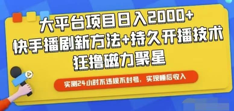 快手24小时无人直播，真正实现睡后收益-炫知网