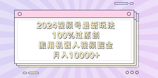 2024视频号最新玩法，100%过原创，搬用机器人视频掘金，月入10000+-炫知网