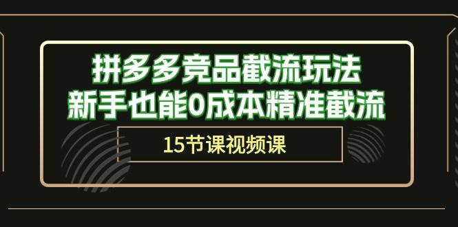 拼多多竞品截流玩法，新手也能0成本精准截流（15节课）-炫知网