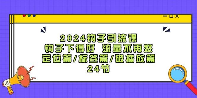 2024钩子·引流课：钩子下得好 流量不再愁，定位篇/标签篇/破播放篇/24节-炫知网