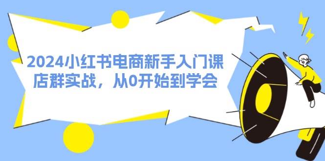 2024小红书电商新手入门课，店群实战，从0开始到学会（31节）-炫知网