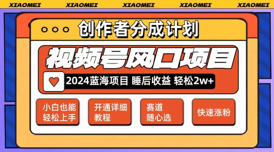 微信视频号大风口项目 轻松月入2w+ 多赛道选择，可矩阵，玩法简单轻松上手-炫知网