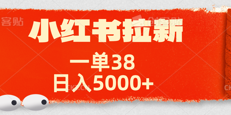 小红书拉新项目，一单38元！日入5000+【揭秘】-炫知网