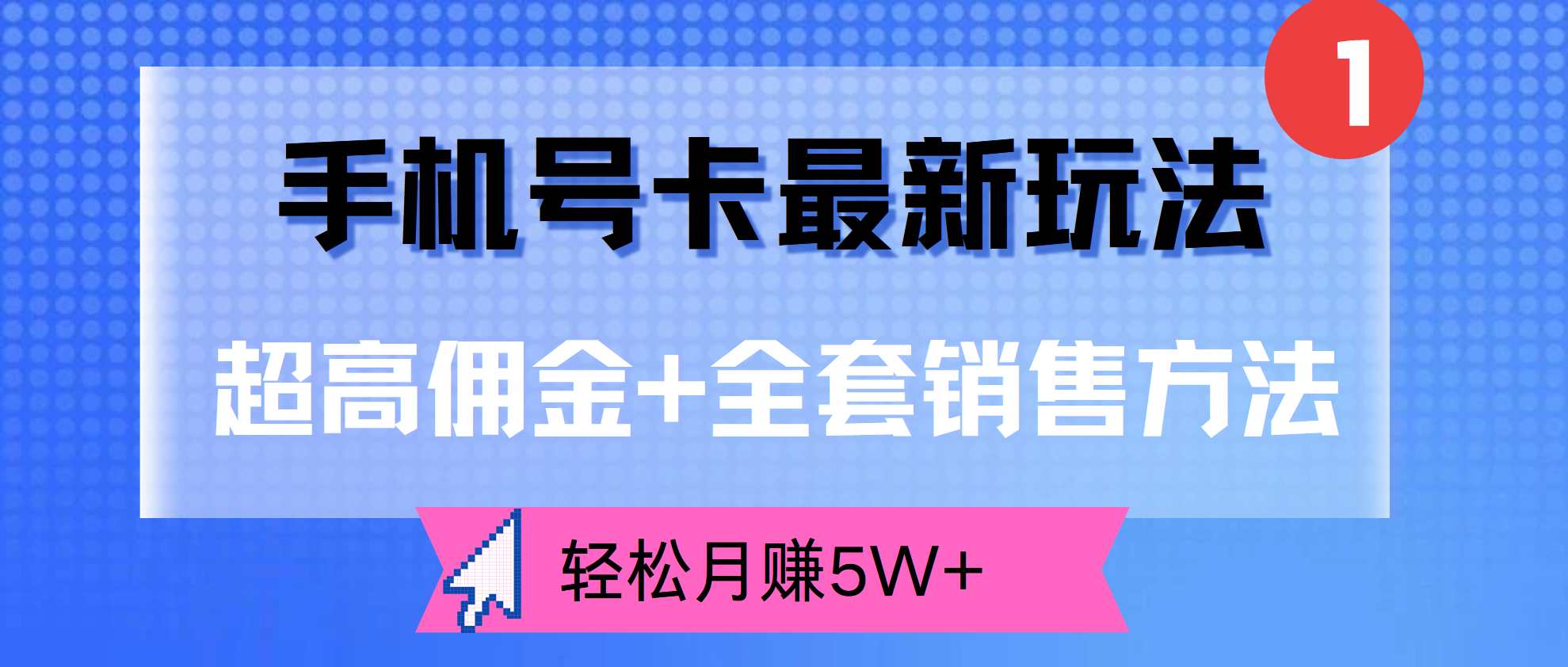 超高佣金+全套销售方法，手机号卡最新玩法，轻松月赚5W+-炫知网