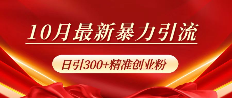 10月最新暴力引流，日引300+精准创业粉-炫知网