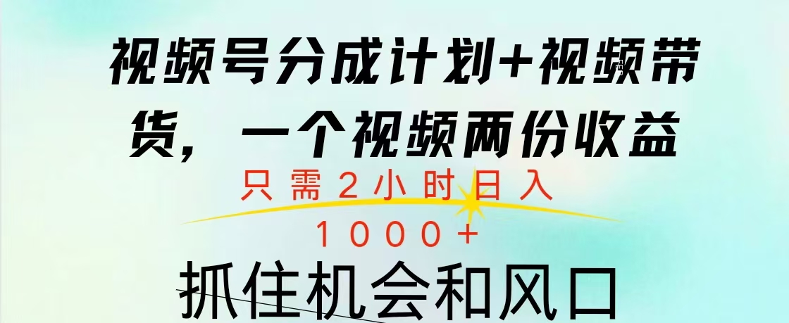 视频号橱窗带货， 10分钟一个视频， 2份收益，日入1000+-炫知网