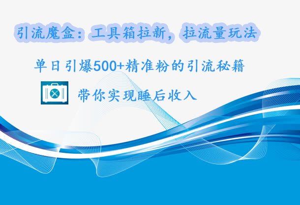 引流魔盒：工具箱拉新，拉流量玩法，单日引爆500+精准粉的引流秘籍，带你实现睡后收入-炫知网